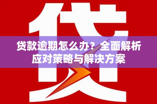 赣县贷款逾期怎么办？全面解析应对策略与解决方案