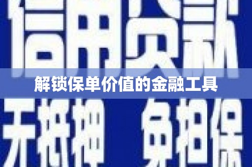 赣县解锁保单价值的金融工具